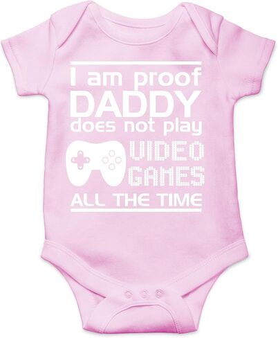 CBTwear Proof Daddy Does Not Play Video Games All the Time - Baby Clothes - Funny Newborn Bodysuit Outfits for Boys and Girls in Saudi Arabia
