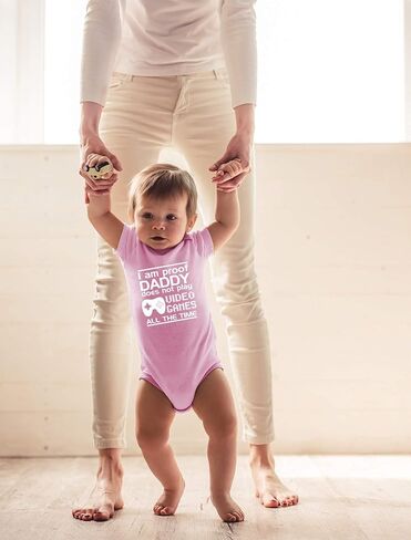 CBTwear Proof Daddy Does Not Play Video Games All the Time - Baby Clothes - Funny Newborn Bodysuit Outfits for Boys and Girls in Saudi Arabia