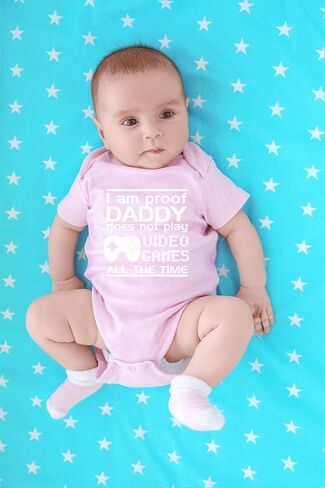 CBTwear Proof Daddy Does Not Play Video Games All the Time - Baby Clothes - Funny Newborn Bodysuit Outfits for Boys and Girls in Saudi Arabia