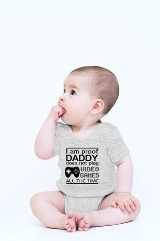 CBTwear Proof Daddy Does Not Play Video Games All the Time - Baby Clothes - Funny Newborn Bodysuit Outfits for Boys and Girls in Saudi Arabia