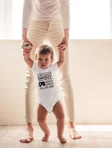 CBTwear Proof Daddy Does Not Play Video Games All the Time - Baby Clothes - Funny Newborn Bodysuit Outfits for Boys and Girls in Saudi Arabia