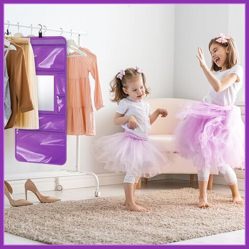 Hanging Toiletry Bag with Mirror Travel Foldable Beauty Bag Dance Bag with Mirror Backstage Cosmetic Bag Foldable Makeup Storage Organizer for Traveling Dancers Artists Home Spa (Black) in Kuwait