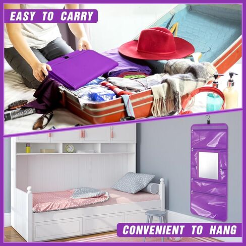 Hanging Toiletry Bag with Mirror Travel Foldable Beauty Bag Dance Bag with Mirror Backstage Cosmetic Bag Foldable Makeup Storage Organizer for Traveling Dancers Artists Home Spa (Black) in Kuwait