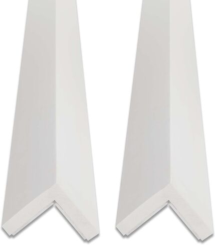 Outwater White 1-1/2" X 1-1/2" Wall Corner Protector Trim with Adhesive, 8FT Length, 2 Pack in Kuwait