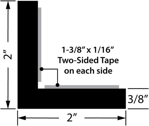 Outwater White 1-1/2" X 1-1/2" Wall Corner Protector Trim with Adhesive, 8FT Length, 2 Pack in Kuwait