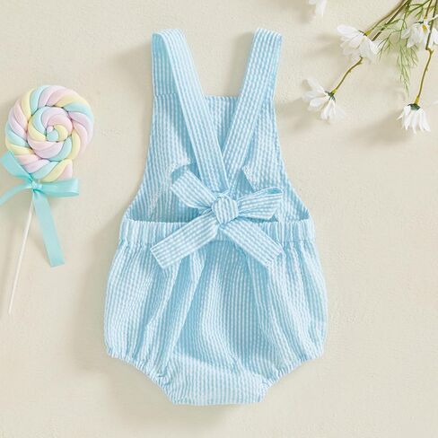 Infant Baby Girl Boy Romper Bodysuit Striped Sleeveless Jumpsuit Overalls One Piece Outfit Summer Clothes in Kuwait