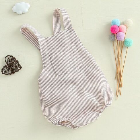 Infant Baby Girl Boy Romper Bodysuit Striped Sleeveless Jumpsuit Overalls One Piece Outfit Summer Clothes in Kuwait