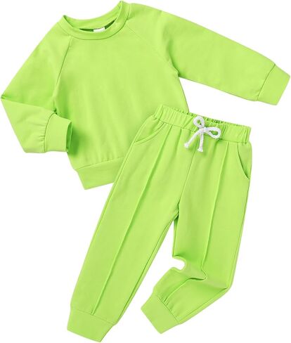 YOUNGER TREE Toddler Fall Outfits for Girl Long Sleeve Sweatsuit Top and Sweatpants Set Baby Girl Clothes in Kuwait