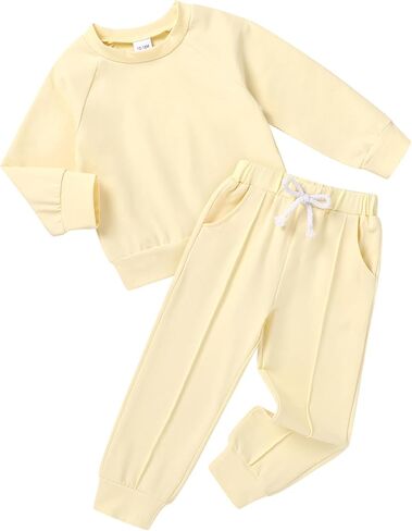 YOUNGER TREE Toddler Fall Outfits for Girl Long Sleeve Sweatsuit Top and Sweatpants Set Baby Girl Clothes in Kuwait