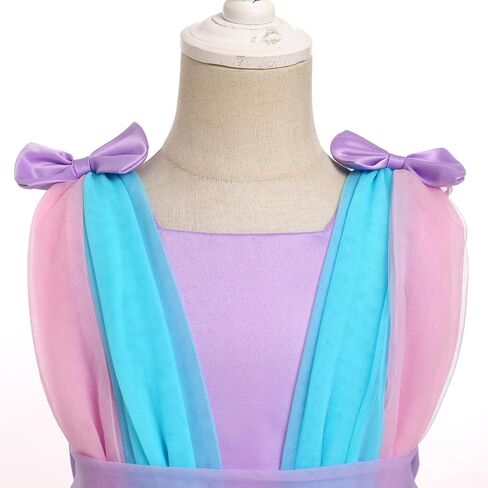 IBTOM CASTLE Toddler Baby Girl Birthday Party Dress Mermaid Princess Sleeveless Sparkle Sequins Bow Ruffle Tulle Tutu Dress in Saudi Arabia