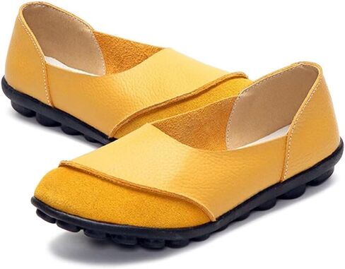 Women's Cowhide Leather Loafers Flats Moccasins Slip-On in Saudi Arabia