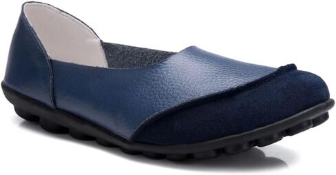 Women's Cowhide Leather Loafers Flats Moccasins Slip-On in Saudi Arabia