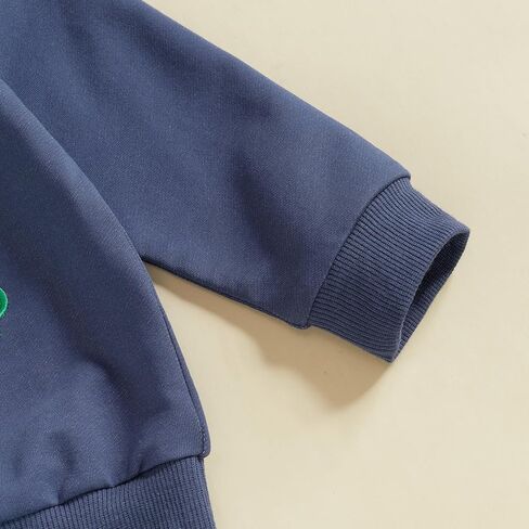 Infant Toddler St Patricks Day Baby Boy Outfit Clover Embroidery Sweatshirt Pullover Plaid Pants Set 2PCS Clothes in Kuwait