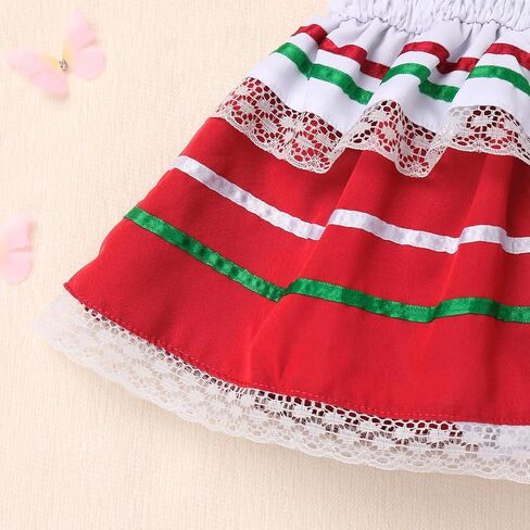 Infants Baby Girls Mexican Dress for Halloween Day of The Dead Traditional Folk Drape Romper Dress in Kuwait