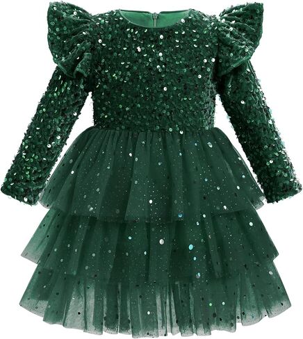 IBTOM CASTLE Infant Girls Fall Velvet Dress Kids Christmas Sequins Dress Formal Tulle Birthday Evening Dress Pageant in Saudi Arabia