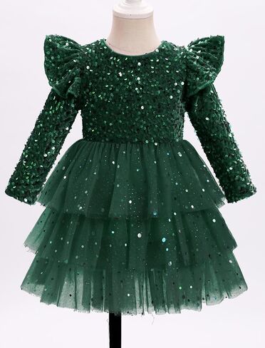 IBTOM CASTLE Infant Girls Fall Velvet Dress Kids Christmas Sequins Dress Formal Tulle Birthday Evening Dress Pageant in Saudi Arabia