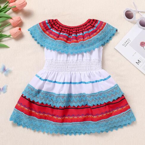 Infants Baby Girls Mexican Dress for Halloween Day of The Dead Traditional Folk Drape Romper Dress in Kuwait