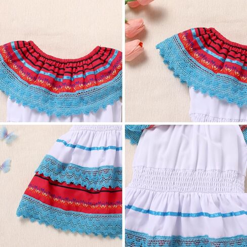 Infants Baby Girls Mexican Dress for Halloween Day of The Dead Traditional Folk Drape Romper Dress in Kuwait