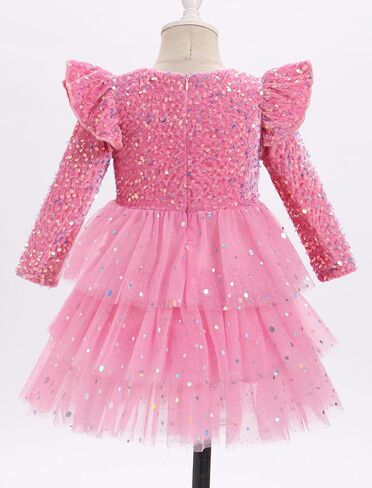 IBTOM CASTLE Infant Girls Fall Velvet Dress Kids Christmas Sequins Dress Formal Tulle Birthday Evening Dress Pageant in Saudi Arabia