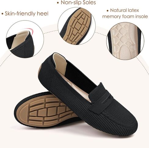 Womens Loafers Comfortable Knit Driving Shoes Washable Casual Work Slip on Loafer in Saudi Arabia