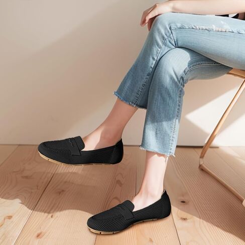 Womens Loafers Comfortable Knit Driving Shoes Washable Casual Work Slip on Loafer in Saudi Arabia