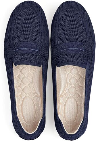 Womens Loafers Comfortable Knit Driving Shoes Washable Casual Work Slip on Loafer in Saudi Arabia