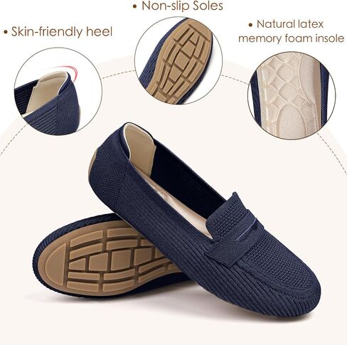 Womens Loafers Comfortable Knit Driving Shoes Washable Casual Work Slip on Loafer in Saudi Arabia