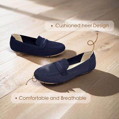 Womens Loafers Comfortable Knit Driving Shoes Washable Casual Work Slip on Loafer in Saudi Arabia