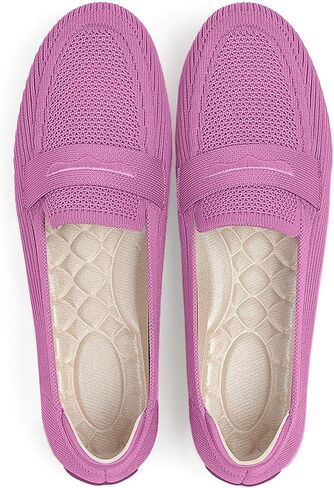 Womens Loafers Comfortable Knit Driving Shoes Washable Casual Work Slip on Loafer in Saudi Arabia