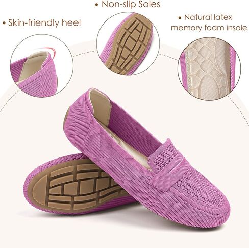 Womens Loafers Comfortable Knit Driving Shoes Washable Casual Work Slip on Loafer in Saudi Arabia