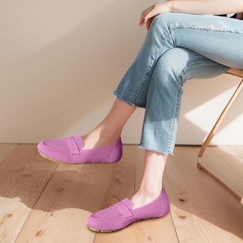 Womens Loafers Comfortable Knit Driving Shoes Washable Casual Work Slip on Loafer in Saudi Arabia