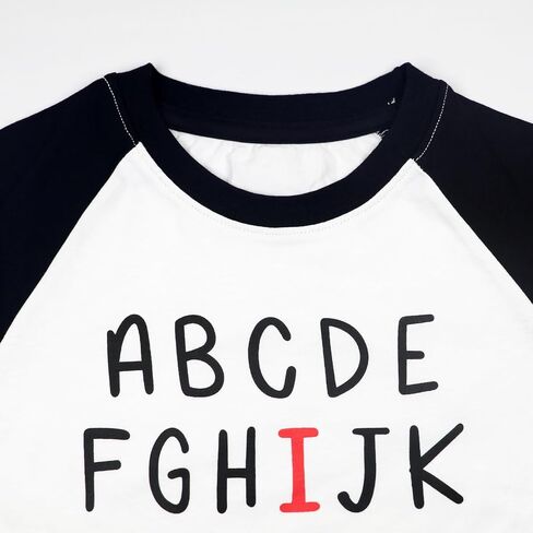 Toddler Boy Girl Valentine's Day Shirt ABC Alphabet I Love U Tee Tops Kids Raglan Long Sleeve T-Shirt 2-7 Years in Kuwait