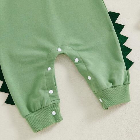 Hoanselay Infant Baby Boy Clothes Dinosaur Outfit Color Block Hoodie Jumpsuit Long Sleeve Romper Newborn Fall Winter Clothing in Kuwait