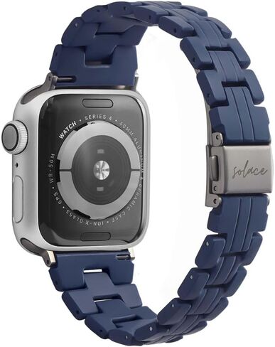 سوار ساعة Solace Bands رفيع غير لامع من الراتنج - متوافق مع أحزمة ساعة Apple للنساء والرجال، أساور iWatch لـ 38 مم 40 مم 41 مم 42 مم 44 مم 45 مم 49 مم الترا، SE والسلسلة 8 7 6 5 4 3 2 1 in Kuwait
