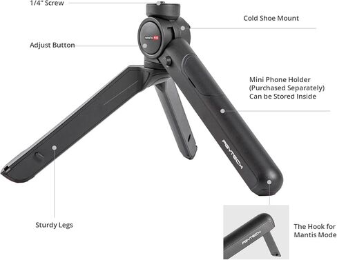 PGYTECH MANTISPOD 2.0 MINI CAMERT و COMERT FLOGGING TRUPOD | 5 أوضاع صغيرة السفر مرنة DSLR الجيب حامل | فيديو مدونة سطح المكتب تصوير صورة شخصية in Kuwait