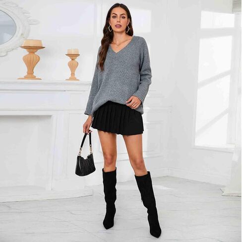 Knee High Boots Women Kitten Heel Suede Tall Boots for Women Pointed Toe Long Boots with Zip in Saudi Arabia