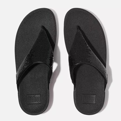 FitFlop Women's Lulu Sequin Toe-Post Sandals Wedge in Kuwait