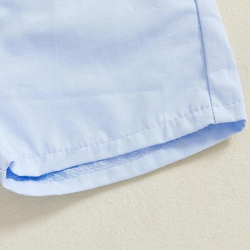 Toddler Baby Boy Easter Outfit Bunny Print Short Sleeve Button Down Shirt Pockets Shorts 2Pcs Set Gentleman Outfits in Kuwait