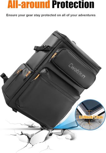 حقيبة كاميرا CWATCUN ، حقيبة كاميرا DSLR/SLR/SLR/Mirrorless مع حامل ثلاثي القوائم وأجهزة الطائرات بدون طيار/كمبيوتر محمول ، حقيبة تصوير متعددة الوظائف مقاومة للماء متوافقة مع Canon/Nikon/Sony/DJI in Kuwait