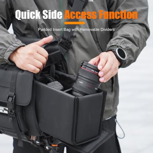 Cwatcun Large Tactical Camera Sling Bag, Crossbody Case with Tripod Holder | Fits 2cameras+2lenses+15.6"laptop. Tactical webbing, removable pouches, magnetic buckle, side access, padded foam in Saudi Arabia