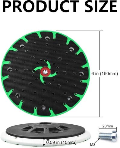 2 PCS 6 بوصة من لوحة الصلابة الصلبة ، 17 ثقوبًا لدعم وسادة طحن صنفرة متوافقة مع ETS 150/3 EQ ، ETS 150/5 EQ ، RO 150E ، WTS 150/7 نماذج صنفرة مدارية عشوائية in Kuwait