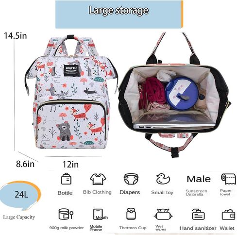 23L LASEX DIEPER BACKPACK BASE BAG ، حقيبة كبيرة من السعة على الظهر على ظهرها من الأرجح ، حقيبة تحمل على الظهر ، أساسيات السفر ، وأشرطة العربات ، وحالة Pacifier - للجنسين in Saudi Arabia
