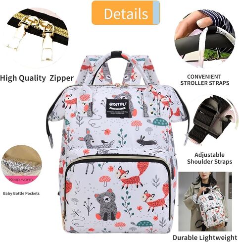 23L LASEX DIEPER BACKPACK BASE BAG ، حقيبة كبيرة من السعة على الظهر على ظهرها من الأرجح ، حقيبة تحمل على الظهر ، أساسيات السفر ، وأشرطة العربات ، وحالة Pacifier - للجنسين in Saudi Arabia