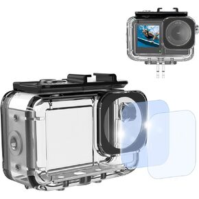 45m/147FT Dive Case Waterproof Housing for DJI Action 5/4/3, High Light Transmittance Underwater Diving Protective Housing