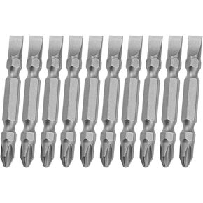 10Pcs Magnetic Slotted Phillips Double Ended Screwdriver Bits PH2/SL6, #2 Phillips and #6 Slotted Dual Head Screw Driver Bits Set with 1/4 inch Hex Shank for Power Tools (2 inch Length)