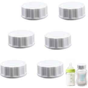 6-PCs Travel Bottle Caps Compatible with Avent Bottles，Replacement Baby Bottle Lids，Compatible with Avent Wide-Mouth Bottles