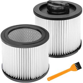 2 Pack DXVC4001 Cartridge Filter Replacement for DEWALT DXV04T, DXV05P, DXV05S, DXV08S, DXV06G 4 Gallon Wet/Dry Vacuum Cleaner