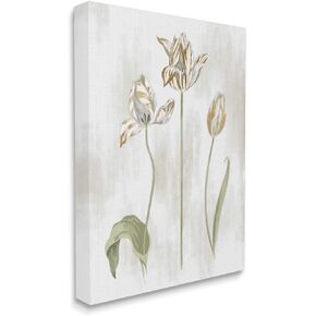 Stupell Industries Golden Irises Blooming Over Neutral Beige, Design by Daphne Polselli Canvas Wall Art, 16 x 20