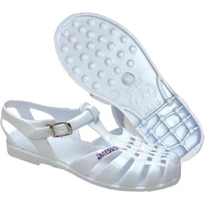 Unisex Adult Plastic Sandals – Lightweight, Waterproof, Adjustable Buckle Strap, Non-Slip Sole – Casual Outdoor and Indoor Footwear wide sandals