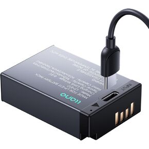 llano LP-E17 Battery, 950mAh with USB-C Port, Compatible with Canon EOS R100 R10 R50 RP R8, Rebel T8i T7i T6i T6s SL2 SL3 EOS M3, M5, M6, EOS 200D 77D 750D 760D 800D 8000D Cameras - Black